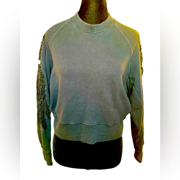 Mihara Yashuhiro Top Size M Cropped Black Distressed Sweatshirt Crewneck Punk - Picture 5 of 7